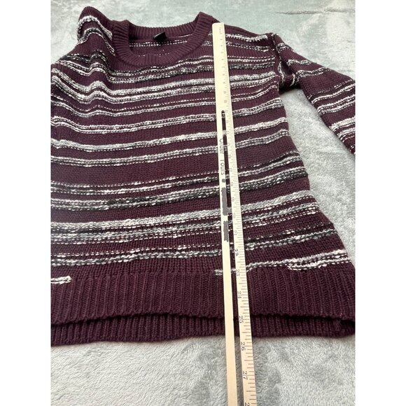 Calvin Klein Jeans Womens Medium Striped Burgundy Sweater Acrylic/Cotton Blend - Picture 5 of 12
